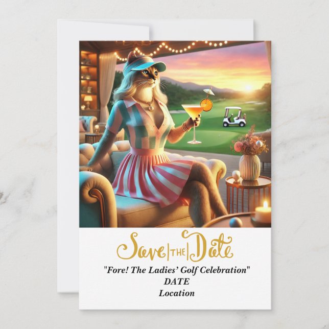 Invitation Golf Par tee Jeu de golfeurs de femmes enregistrer (Devant)