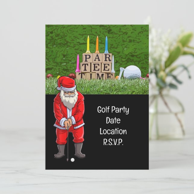 Invitation Golf Par tee party Le Père Noël Squad (Debout devant)