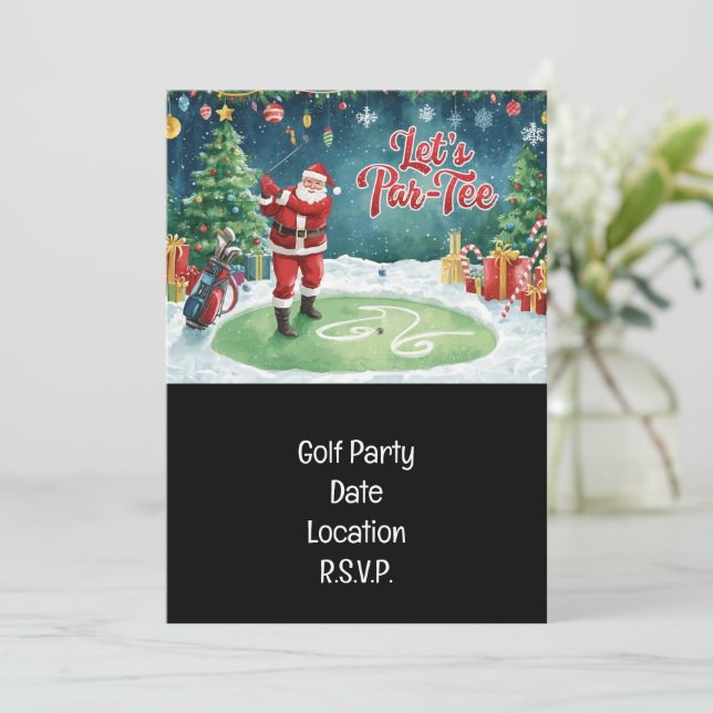 Invitation Golf Par tee party Le Père Noël Squad (Debout devant)