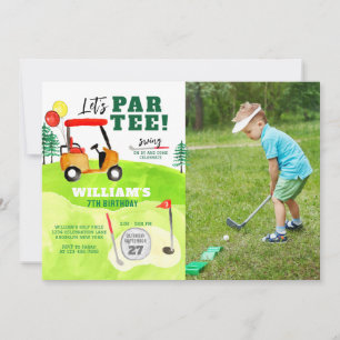 Invitation Golf Par Tête De Swing Par Un Garçon Anniversaire 