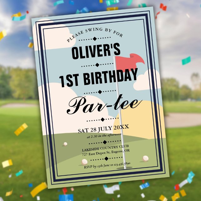 Invitation Golf Partee fête d'anniversaire (Golf Partee Any Age Birthday Party Invitation)