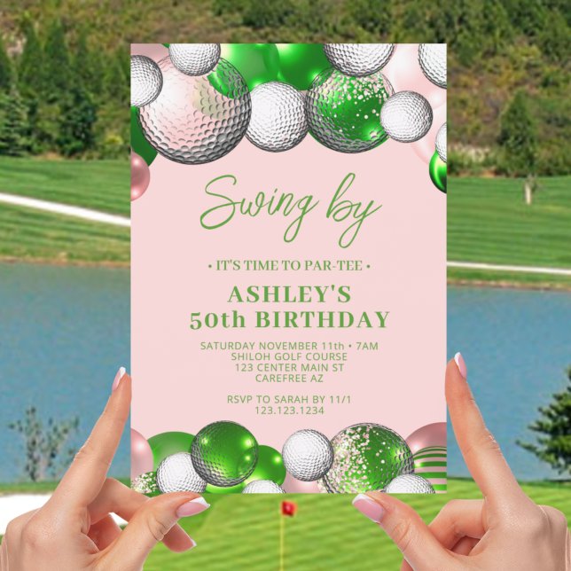 Invitation Golf Partee Swing By Anniversaire (Créateur téléchargé)