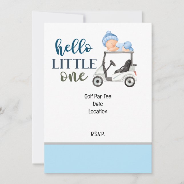 Invitation Golf partie enregistrer la date dans Baby shower G (Devant)