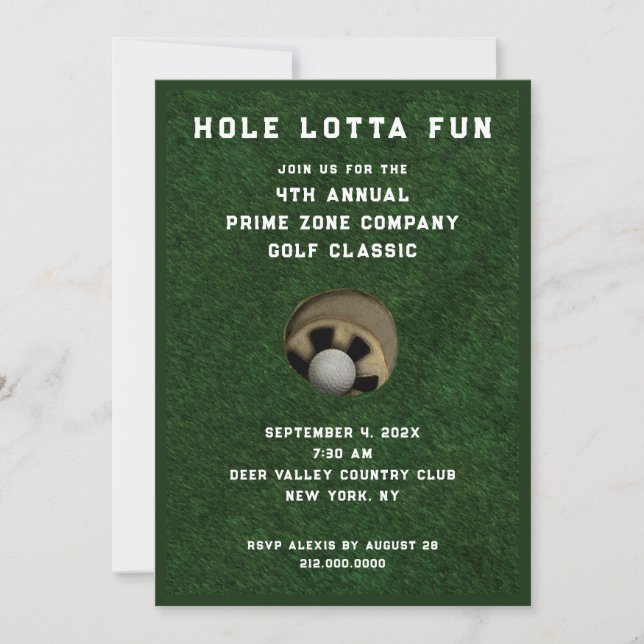Invitation Golf Party Event (Devant)