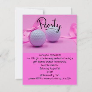 Invitation Golf petite fille c'est fille sur Arrière - plan r