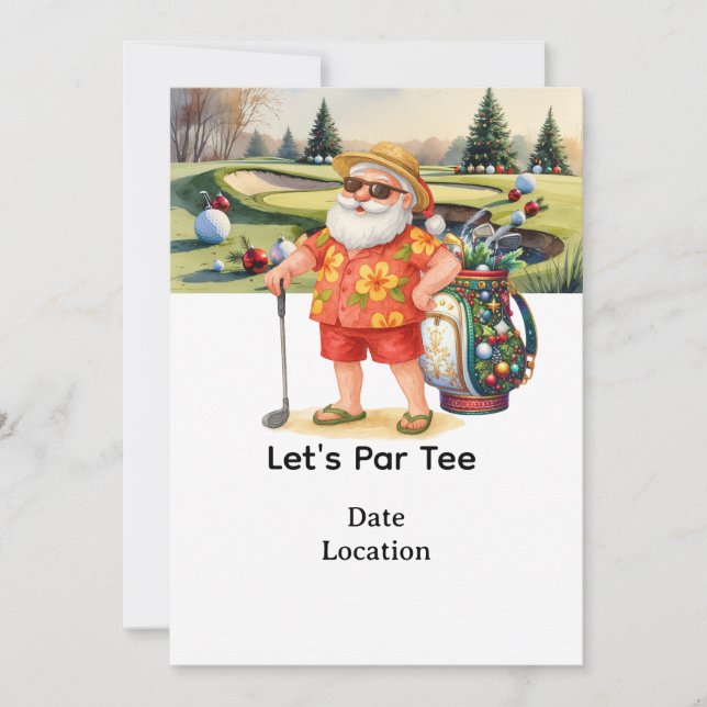 Invitation Golf Santa Claus Golf Noël d'été (Devant)