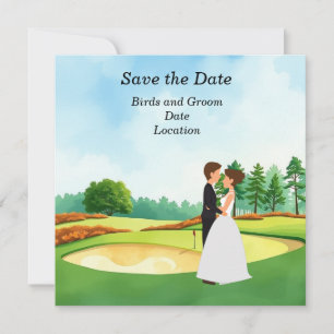 Invitation Golf Sauvez la date de mariage