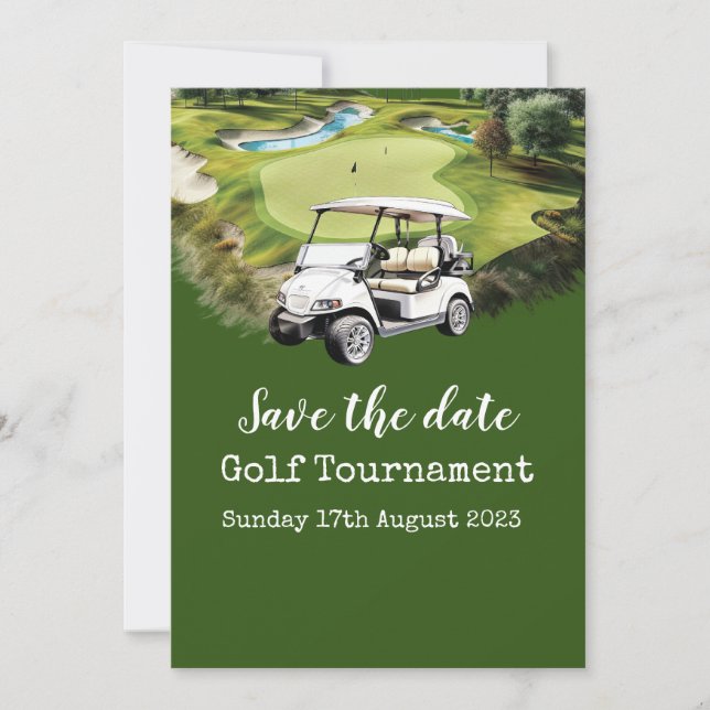 Invitation Golf Sauvez la date Tournoi de golf (Devant)
