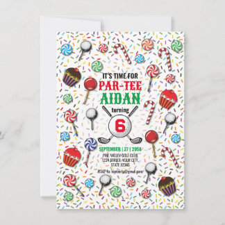 Invitation Golf sur mesure Anniversaire Par Tee Design