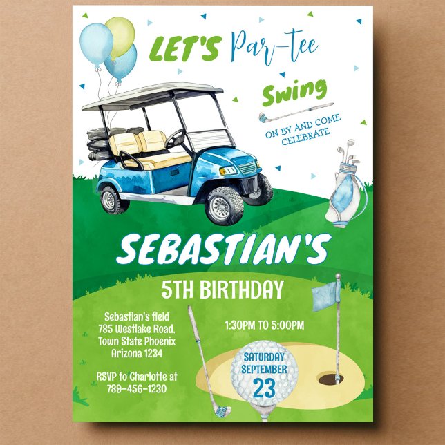 Invitation Golf Thème Anniversaire (Créateur téléchargé)