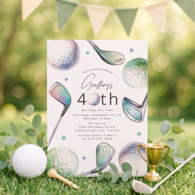 Invitation Golf Themed 40th Birthday Par-tee (Créateur téléchargé)