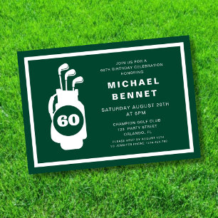 Invitation Golf Vert Moderne 60e Anniversaire