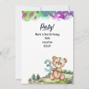 Invitation Golfer 3e anniversaire Save the Date Boy