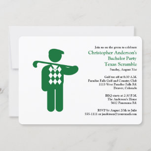 Invitation Golfer Golf Golf Green soirée de bachelor. Invitat