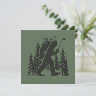 Invitation Golfeur Bigfoot Arbre Drôle Sasquatch Golf Golf