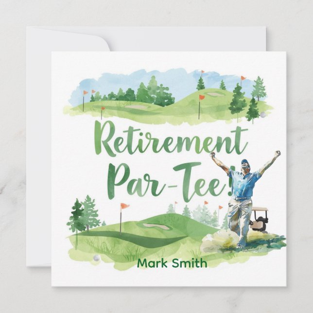 Invitation golfeur de retraite (Devant)