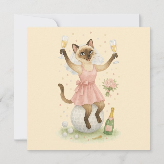 Invitation Golfeuse femme Économisez la date mariée Bachelore (Devant)