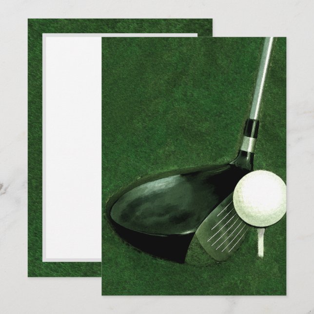 Invitation golfique vierge (Devant / Derrière)