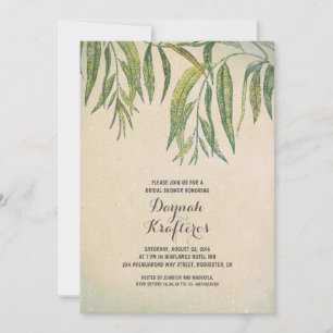 Invitation Gomme feuilles élégante vintage douche nuptiale