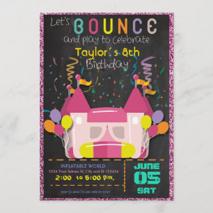 Invitation gonflable de fête d'anniversaire de