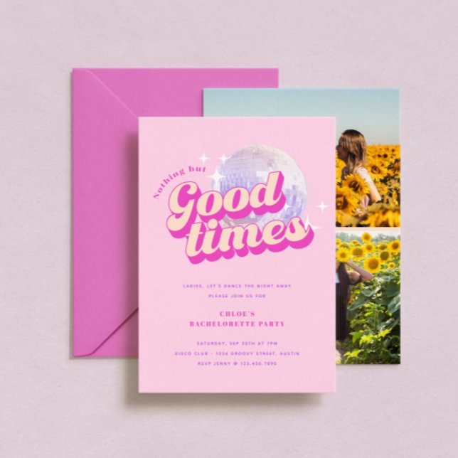 Invitation Good Times Super Pink Bachelorte (Créateur téléchargé)
