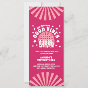 Invitation Good Vibes Super Magenta fête d'anniversaire