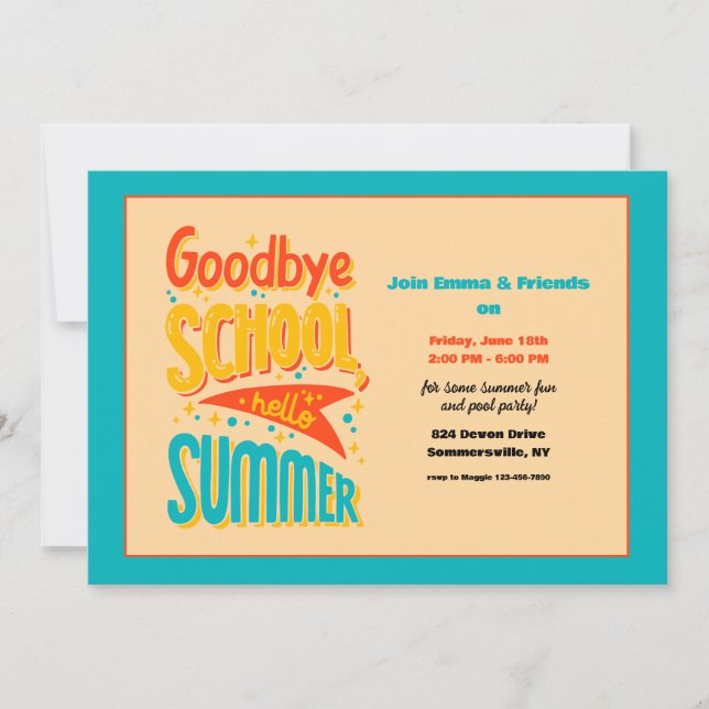 Invitation Goodby School Bonjour été (Devant)