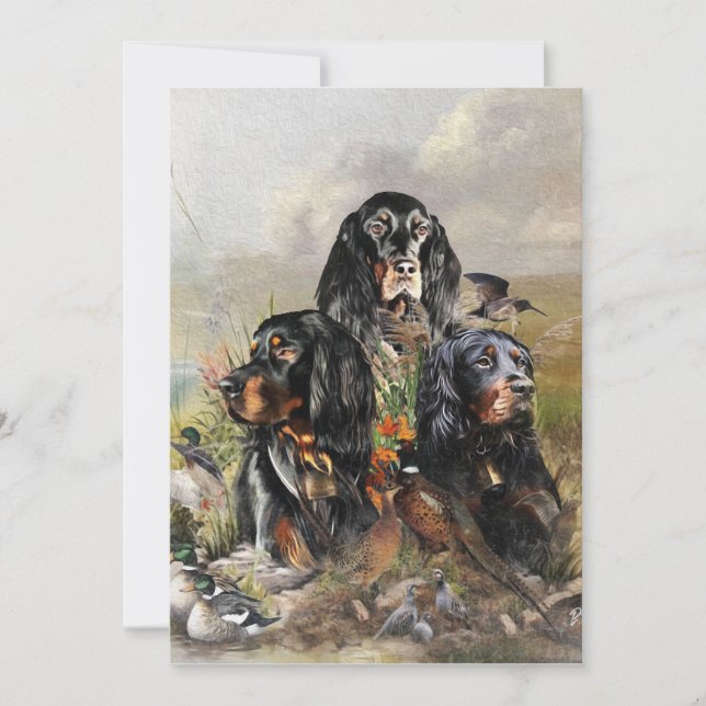 Invitation Gordon Setters, Passion pour les oiseaux, Art (Devant)