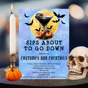 Invitation Gorgées Prêtes À Descendre Martini Soirée Hallowe