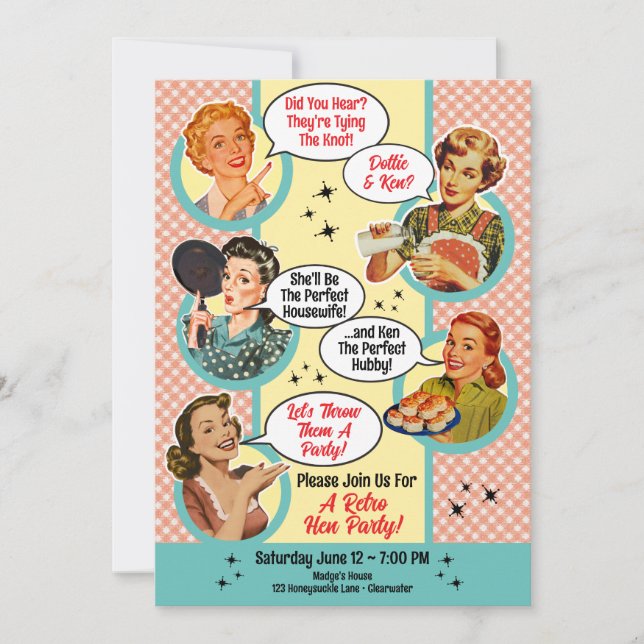 Invitation Gossiping Fête des mariées de la fête de la femme  (Devant)