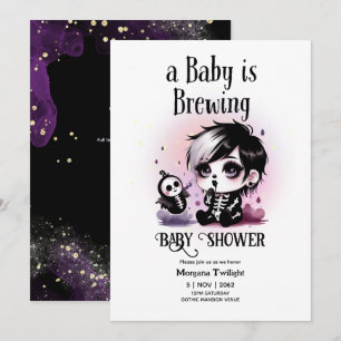 Invitation Goth Baby Boy est en train de brasser sorcier Ghos