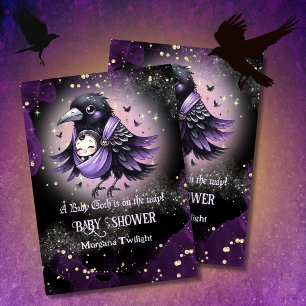 Invitation Goth Baby Boy Girl Livrée par Crow Moonlight