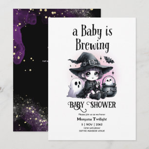 Invitation Goth Baby Girl est en train de brasser sorcière fa