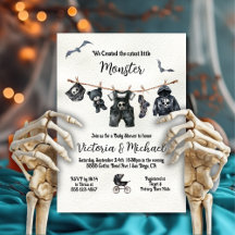 Goth Halloween Clothesline Baby shower