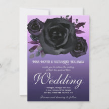 Goth moderne violet Rose noir Mariage