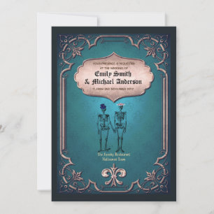 Invitation Goth Skeleton Dîner de répétition Mariage Fiançail