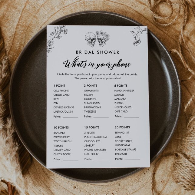 Invitation GOTHIC LOVE What's In Your Purse Bridal Game (Créateur téléchargé)