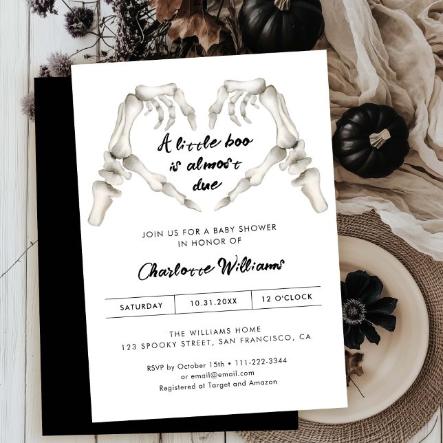 Invitation Gothique Amour Coeur Halloween Baby shower Invitat (Créateur téléchargé)
