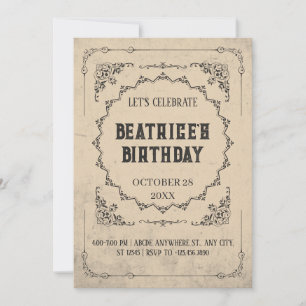 Invitation gothique baroque vintage
