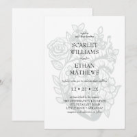 Gothique Blanc Mariage Moderne Élégant Coeur Flora