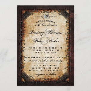 Invitation Gothique Brown de Halloween "ainsi que" le