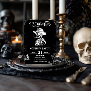Invitation Gothique Cowboy Skeleton Art