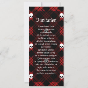 Invitation Gothique Crâne Tartan Plaid