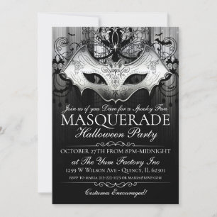 Invitation gothique de partie de mascarade de