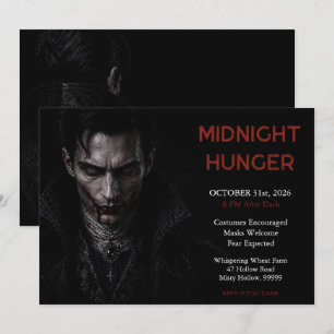 Invitation gothique de vampire sombre pour Hallowe