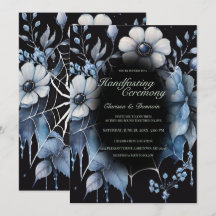 Gothique Dusty Blue Spider Floral Web Handfasting