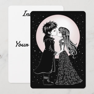Invitation Gothique Emo Enfants Kiss Valentine's Day