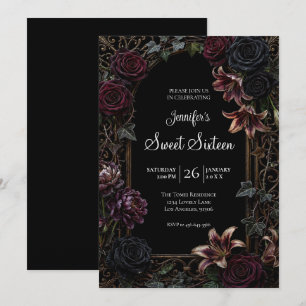 Invitation Gothique Floral Humeur Sweet 16