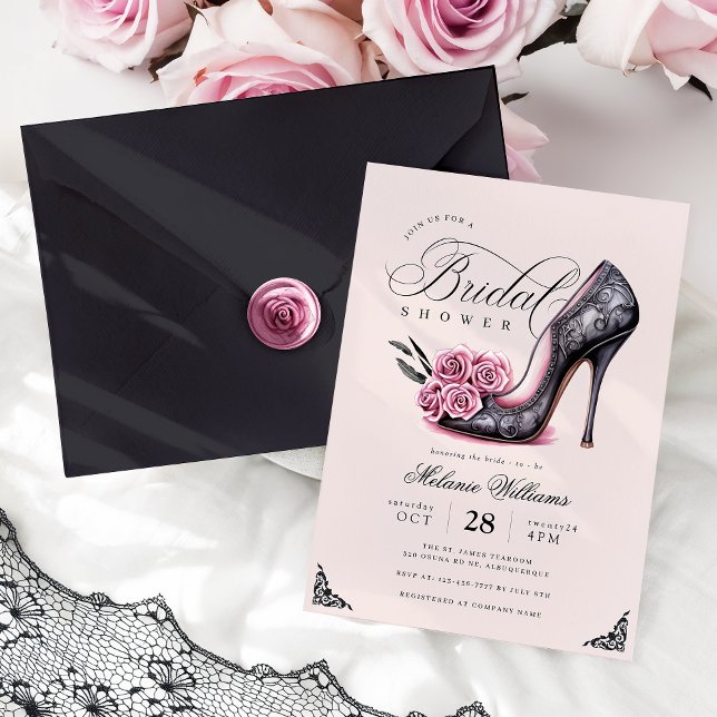 Invitation gothique florale à la douche nuptiale (Créateur téléchargé)