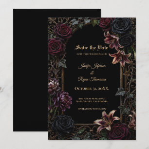 Invitation gothique florale lunatique pour sauver